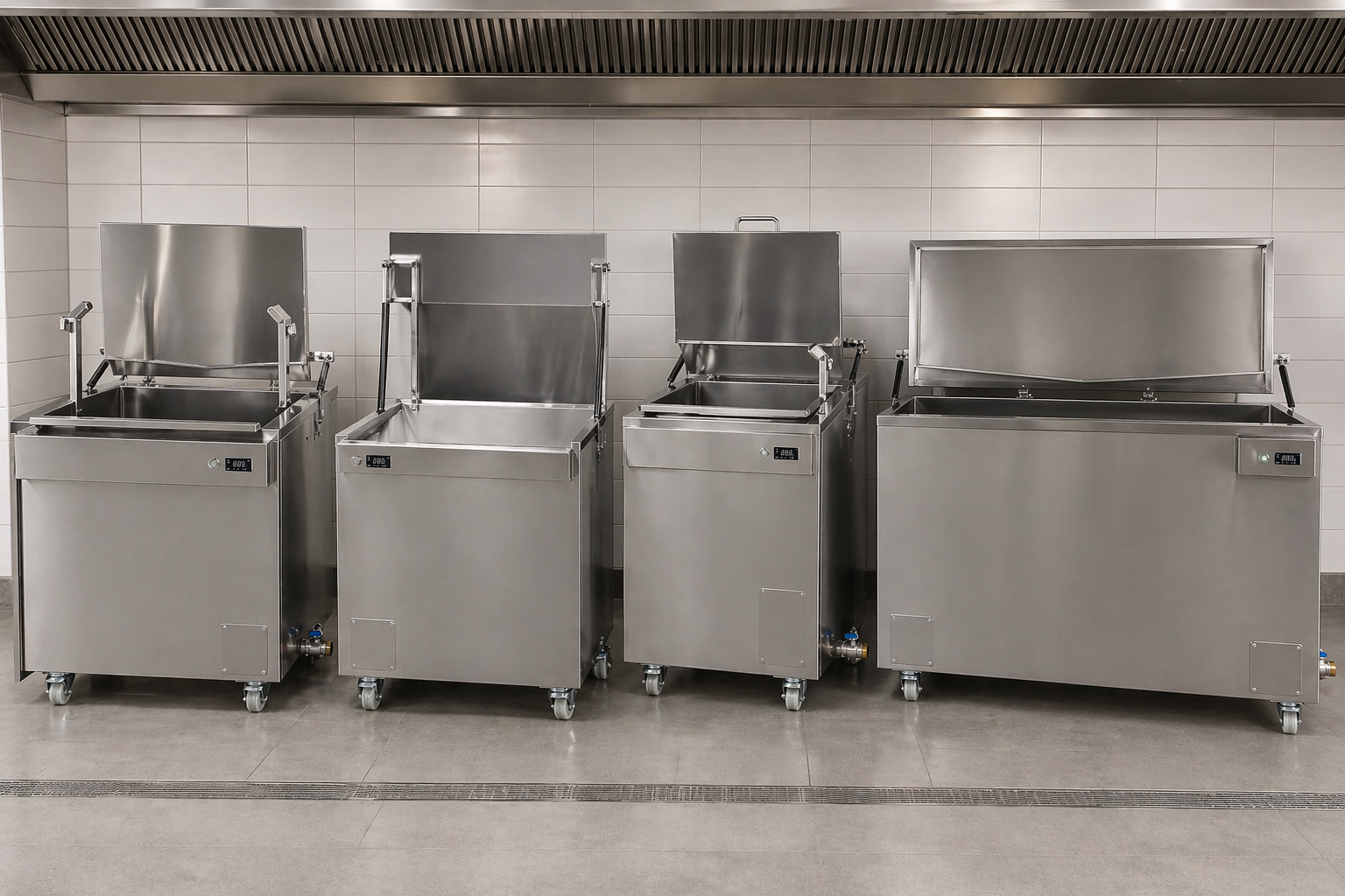 Eco Clean Tiger Systeme Pro, Basic, Mini und Cart in einer Großküche